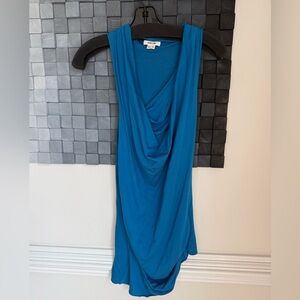 Helmut Lang Blue Draped Blouse